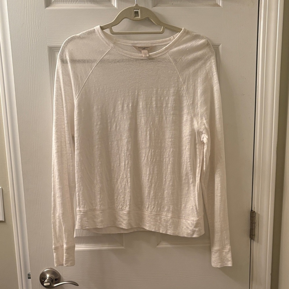Banana Republic White Long Sleeve Tee